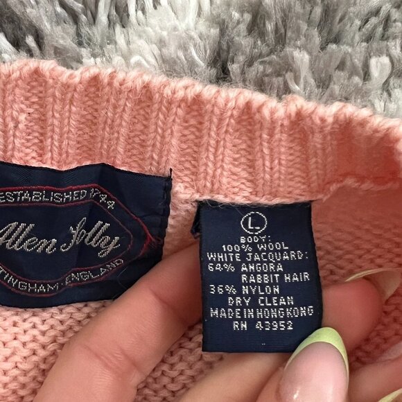 Vintage Pink 100% Wool Snowflake Sweater Vest - Picture 5 of 5